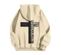 Sudadera con capucha para hombre, estampado de letras y cruz, sudaderas con capucha para hombre, tema Jesús, suéter, de gran tamaño, sudaderas, chalecos y sudaderas, otoño, invierno, cálido, sudaderas