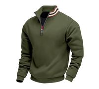 Sudadera con capucha para hombre grande y alto con cremallera de un cuarto - Sudadera táctica para correr al aire libre en invierno y otoño, 1-verde militar, XXL