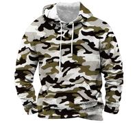 Sudadera con capucha para hombre, informal, con estampado de camuflaje, a la moda, con bolsillo, sudadera con capucha Raiders para hombre, ropa de trabajo de invierno, suéteres, Verde militar #1, M