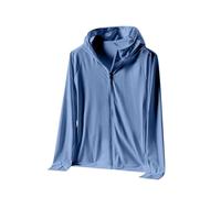 Sudadera con capucha para hombre, ligera, con cremallera, para deportes de verano, protección solar UPF 50+, casual, manga larga, elástica, para pesca, al aire libre, transpirable, con capucha, para