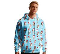 Sudadera con capucha para hombre, ligera, lisa, personalizada, divertida, con ropa de Navidad, para entrenamiento en interiores y exteriores, azul celeste, L