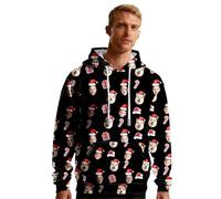 Sudadera con capucha para hombre, ligera, lisa, personalizada, divertida, con ropa de Navidad, para entrenamiento en interiores y exteriores, Negro, XL