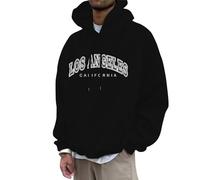 Sudadera con capucha para hombre Los Ángeles con capucha para adolescentes, niñas, vintage, sudadera con capucha, sudadera con capucha, sudadera con capucha, sudadera con capucha, Negro , XL