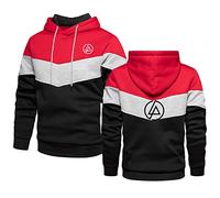 Sudadera con Capucha para Hombre para Linkin Park Print Sudaderas con Capucha Bloque De Color Ligero Invierno Jersey Caliente Sudadera Casual con Capucha con Bolsillo Canguro-Red||M