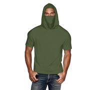 Sudadera con capucha para hombre, protección solar UV UPF 50+, secado rápido, refrescante, camiseta de manga corta con cubierta facial, ligera, para exteriores, senderismo, pesca, viajes, safari
