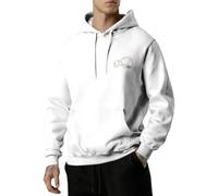 Sudadera con capucha para hombre, sencilla, básica, de manga larga, con cremallera frontal, única, original, perfecta para uso diario, gimnasio, escuela, viajes y actividades al aire libre, blanco, L
