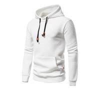 Sudadera con capucha para hombre, sudadera a cuadros de pana con cordón, ajuste holgado, color sólido, camiseta de entrenamiento, elástica, ropa casual para exterior, cómoda, chaqueta para senderismo