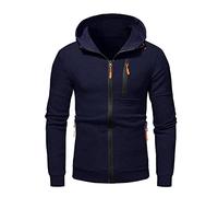 Sudadera con capucha para hombre, sudadera con capucha, sudadera con cremallera, ligera, de manga larga, deportiva, clásica, con capucha, chaqueta de entretiempo, chaqueta para el tiempo libre, marine