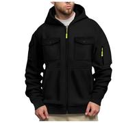 Sudadera con capucha para hombre sudaderas suéter polar marca caliente militar manga larga sudaderas con cremallera deportiva de gran tamaño chaqueta de trabajo con capucha para invierno y otoño S-4Xl