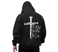 Sudadera con capucha para hombre, tema Jesús sudaderas con capucha para hombre, estampado de letras y cruz, sudaderas, deportivas, informales, sudaderas, chalecos y sudaderas, para otoño, invierno