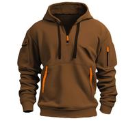 Sudadera con capucha para hombre verde sudadera con capucha para hombre de gran tamaño con cremallera, sudaderas con media cremallera manga larga suéter con capucha ropa de calle deportiva sudadera