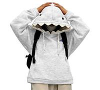 Sudadera con capucha para hombre y mujer, con capucha, tiburón, Kawaii, con capucha, corte grande, estilo japonés, sudadera holgada, bolsillo canguro, manga larga para Streetwear Ocio Escuela Diaria