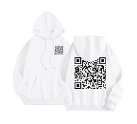 Sudadera con capucha para hombre y mujer con código QR, sudadera con capucha, sudadera con capucha, sudadera con bolsillos, unisex, para invierno, divertida, única, con mensaje oculto humorístico