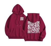 Sudadera con capucha para hombre y mujer con código QR, sudadera con capucha, sudadera con capucha, sudadera con bolsillos, unisex, para invierno, divertida, única, con mensaje oculto humorístico