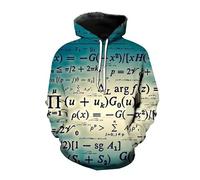 Sudadera con Capucha para Hombre y Mujer con fórmula matemática Impresa en 3D ecuación científica gráfico Estilo Urbano Deportiva Sudaderas y Tops