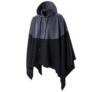 Sudadera con capucha para hombre y mujer, poncho de color, para carnaval, disfraz de hip hop, bufanda cómoda, capa con capucha, poncho gótico, punk, abrigo vintage, holgado, jersey, O negro., XXL