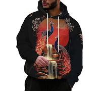 Sudadera con Capucha para Hombres Estilo Azteca Occidental Vintage étnica Tribal de Manga Larga Primavera y otoño con Bolsillo