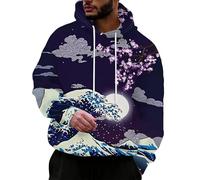 Sudadera con Capucha para Hombres Estilo Azteca Occidental Vintage étnica Tribal de Manga Larga Primavera y otoño con Bolsillo
