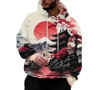 Sudadera con Capucha para Hombres Estilo Azteca Occidental Vintage étnica Tribal de Manga Larga Primavera y otoño con Bolsillo