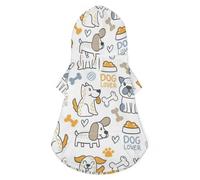 Sudadera con Capucha para Mascotas con diseño de Dibujos Animados Doodle Dogs Lover, Adecuada para Perros pequeños y Gatos, Abrigo de Invierno para Mascotas