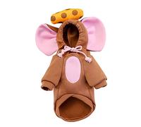 Sudadera con capucha para mascotas con forma de elefante, bonito suéter cálido para perros pequeños, ropa suave para mascotas con orejas grandes y lazo, ropa de moda para mascotas a prueba de frío