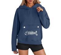 Sudadera con capucha para mascotas, de manga larga, con capucha, para cachorros, gatos, letras, mascotas, perros, mujeres, sudaderas con capucha para invierno y otoño, forro polar, azul, M