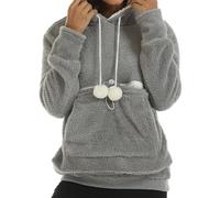 Sudadera con capucha para mascotas, para invierno, pesada, para gatos, perros, cachorros, mascotas, para mujer, color liso, para invierno, otoño, gato, sudadera con capucha para mascotas, gris, S