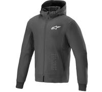 Sudadera con capucha para moto Alpinestars Radium Tech, color blanco y negro 2XL