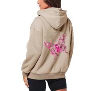 Sudadera con capucha para mujer, cálida, aislante, con cordón, de sherpa, con capucha, ropa para adolescentes, casual, deportiva, cremallera, manga larga, concienciación sobre el cáncer de mama, forro