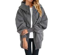 Sudadera con capucha para mujer, chaqueta larga de gran tamaño, sudadera larga con capucha para mujer, con bolsillos, ropa de calle, holgada, chaqueta de entretiempo, chaqueta de entrenamiento