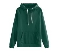 Sudadera con capucha para mujer, color liso, con bolsillos, manga larga, holgada, cómoda, con cordón, a la moda, casual, acogedora, cálida, de gran tamaño, ligera, delgada, holgada, verde, 4XL
