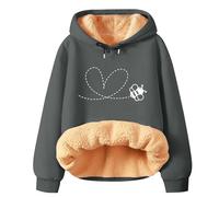 Sudadera con capucha para mujer, cómoda, peluda de color liso, chaqueta cálida suave de peluche, elegante, sudadera de forro polar, de invierno, de manga larga, abrigo pesado, chaqueta de peluche