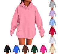 Sudadera con capucha para mujer, con capucha, para mujer, sudaderas con capucha o estilo informal, versátil, abrigo de color liso, abrigos sueltos, ropa de otoño, blanco, XL