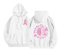 Sudadera con capucha para mujer con estampado de cinta rosa cáncer de mama, sudadera octubre rosa, otoño, invierno, cálido, con capucha, ligera, transpirable, suéter extragrande, sudaderas, sudaderas