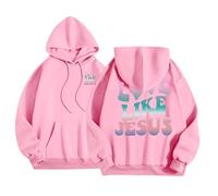 Sudadera con capucha para mujer con estampado de Jesús en la espalda y en la parte delantera sudaderas con capucha para mujer, deporte, informal, de manga larga, sudaderas, sudaderas, sudaderas y