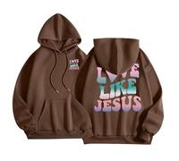 Sudadera con capucha para mujer con estampado de Jesús en la espalda y en la parte delantera sudaderas con capucha para mujer, deporte, informal, de manga larga, sudaderas, sudaderas, sudaderas y