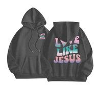Sudadera con capucha para mujer con estampado de Jesús en la espalda y en la parte delantera sudaderas con capucha para mujer, deporte, informal, de manga larga, sudaderas, sudaderas, sudaderas y