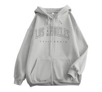 Sudadera con capucha para mujer, con estampado de Los Ángeles, California, con diseño de anime y letras gráficas preparadas, cremallera y cordón, ropa de backwoods con capucha, Gy1., M
