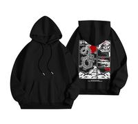 Sudadera con capucha para mujer con estampado japonés en la espalda sudaderas con capucha para mujer, deporte, informal, transpirable, con capucha, otoño, invierno, cálido, suéteres, chalecos y