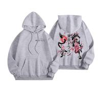 Sudadera con capucha para mujer con estampado japonés en la espalda y en la parte delantera sudaderas con capucha para mujer, deporte, informal, suéter de manga larga, sudaderas, sudaderas, otoño e