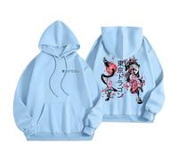 Sudadera con capucha para mujer con estampado japonés en la espalda y en la parte delantera sudaderas con capucha para mujer, deporte, informal, suéter de manga larga, sudaderas, sudaderas, otoño e