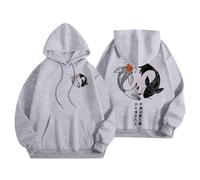 Sudadera con capucha para mujer con estampado japonés en la espalda y en la parte delantera sudaderas con capucha para mujer, deporte informal, suéter de gran tamaño, chalecos y sudaderas de manga