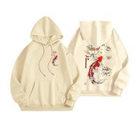 Sudadera con capucha para mujer con estampado japonés en la espalda y en la parte delantera sudaderas con capucha para mujer, deporte, informal, suéteres, chalecos y sudaderas, con capucha, otoño