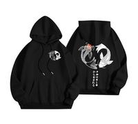 Sudadera con capucha para mujer con estampado japonés en la espalda y en la parte delantera sudaderas con capucha para mujer, deporte informal, suéter de gran tamaño, chalecos y sudaderas de manga