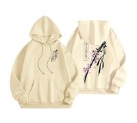 Sudadera con capucha para mujer con estampado japonés en la espalda y en la parte delantera sudaderas con capucha para mujer, deporte, informal, con capucha y sudaderas, de manga larga, sudaderas