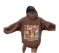 Sudadera con capucha para mujer, con la frase "Trust In The Lord 2026", lindas sudaderas con capucha y letras gráficas Y2K, ropa con capucha para adolescentes, estilo cristiano, casual, Jesús, ajuste
