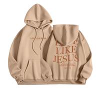 Sudadera con capucha para mujer, con texto en inglés "Christian Love Like Jesus", con diseño de letras y texto en inglés "Workou" con capucha, ropa esencial de Dios I Love Jesus, comodidad con diseños
