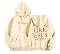 Sudadera con capucha para mujer, con texto en inglés "Christian Love Like Jesus", con diseño de letras y texto en inglés "Workou" con capucha, ropa esencial de Dios I Love Jesus, comodidad con diseños