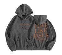 Sudadera con capucha para mujer, con texto en inglés "Christian Love Like Jesus", con diseño de letras y texto en inglés "Workou" con capucha, ropa esencial de Dios I Love Jesus, comodidad con diseños