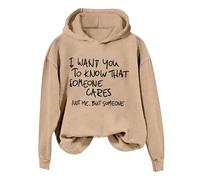 Sudadera con capucha para mujer con texto en inglés "I Want You To Know That Someone", divertida frase sarcástica, sudadera con capucha para mujer, caqui, XXL